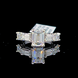 Lab Diamond Engagement Ring, Emerald Shape, 14K White Gold, Immediate Pickup