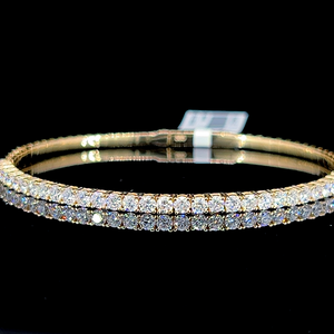 Lab Diamond Bracelet, Round Shape, 14K Yellow Gold, Immediate Pickup