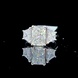Lab Diamond Engagement Ring with Side Diamonds, Radiant Shape, 14K White Gold