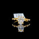 Lab-Grown Diamond Engagement Ring with Side Diamonds, Oval Shape, 14K Yellow Gold, IGI Certified