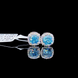 Lab Grown Diamond Earring, Blue Cushion Shape, 14K White Gold, Immediate Pickup