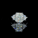 Lab Diamond Engagement Ring with Cadillac Side Diamonds, Emerald Shape, 14K White Gold
