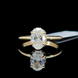 Lab-Grown Diamond Engagement Ring with Plain Band, Oval Shape, 14K Yellow Gold, IGI Certified
