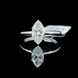 Lab-Grown Diamond Engagement Ring with Plain Band, Marquise Shape, 14K White Gold, Immediate Pickup