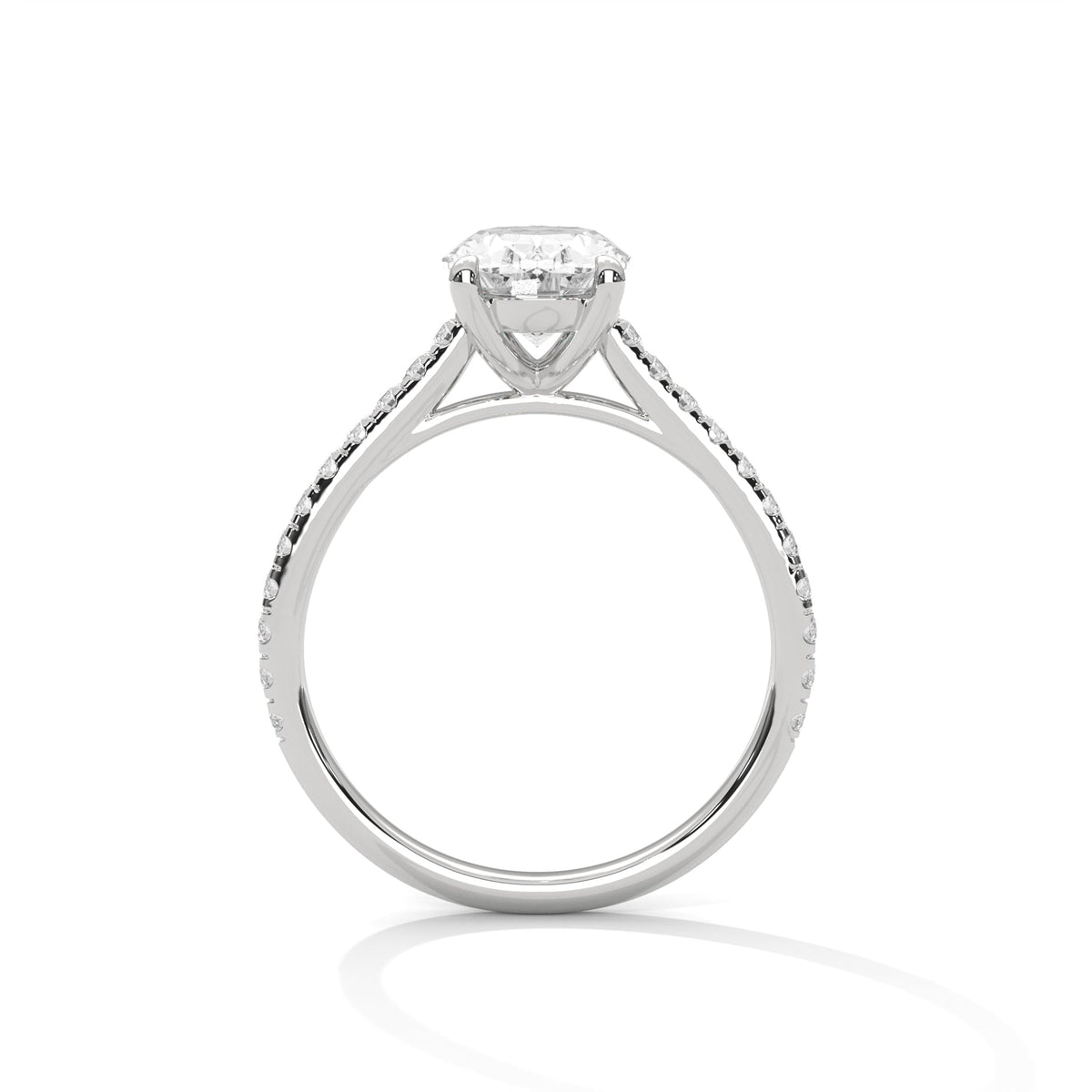 Diamond ring on a white background 