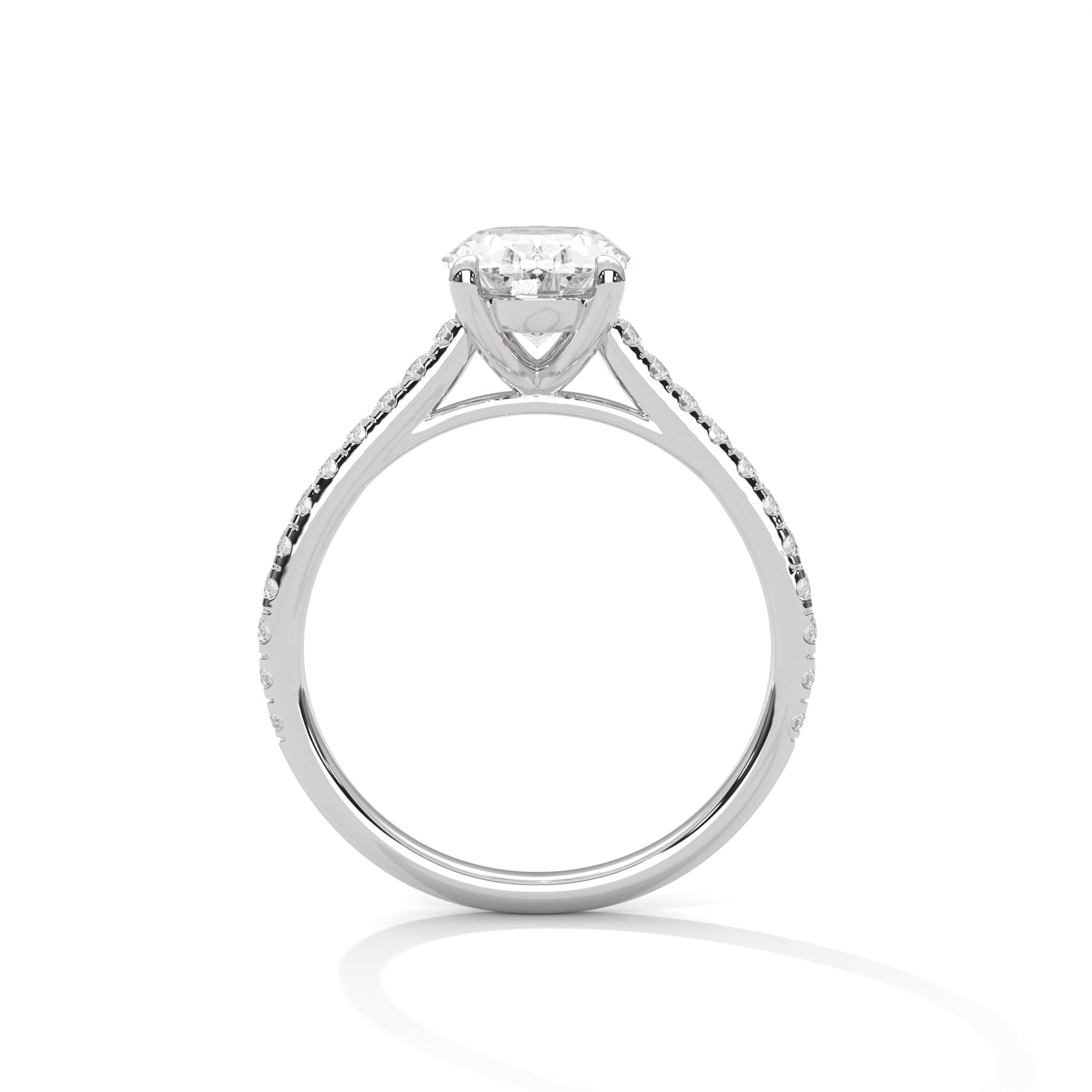Diamond ring on a white background 