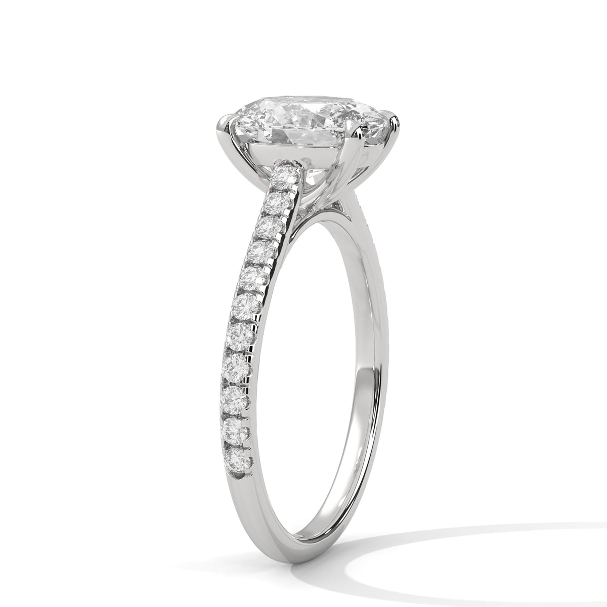 Diamond ring on a white background 