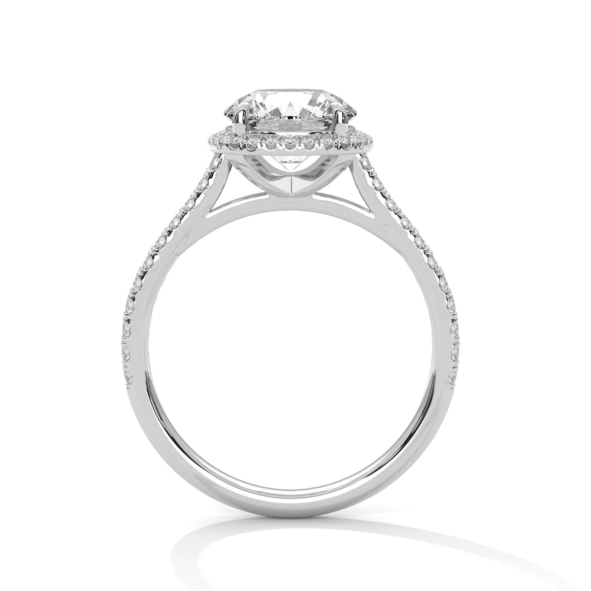 Diamond ring on a white background 