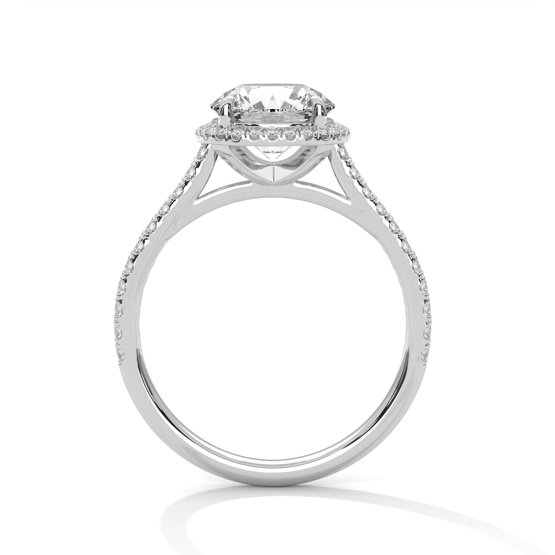 Diamond ring on a white background 