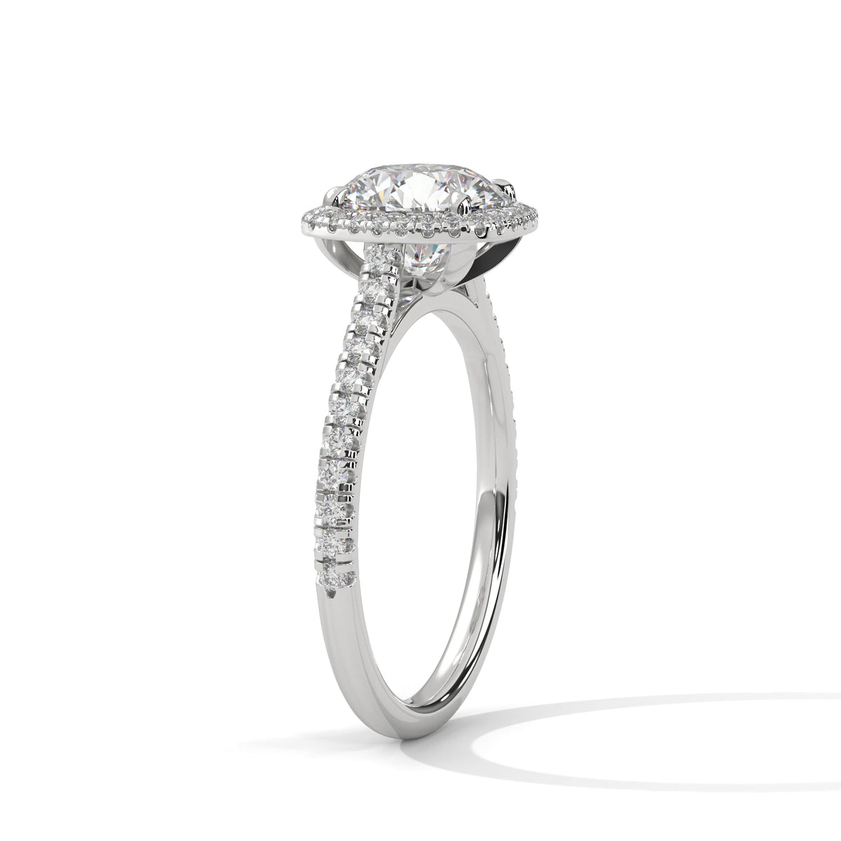 Diamond ring on a white background 