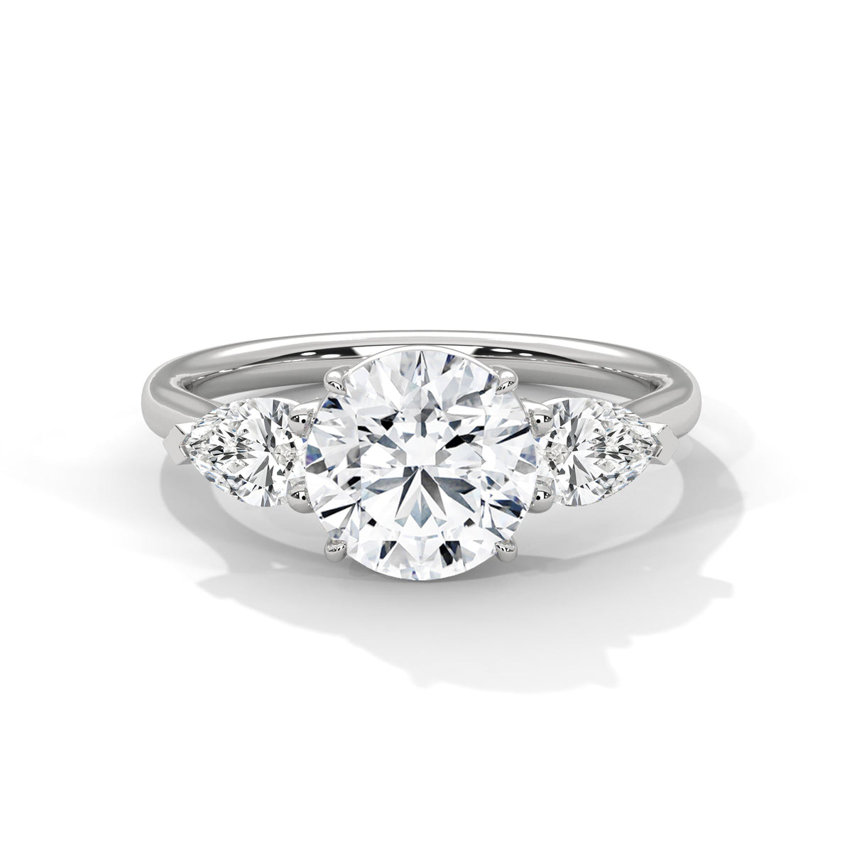 Diamond ring on a white background 