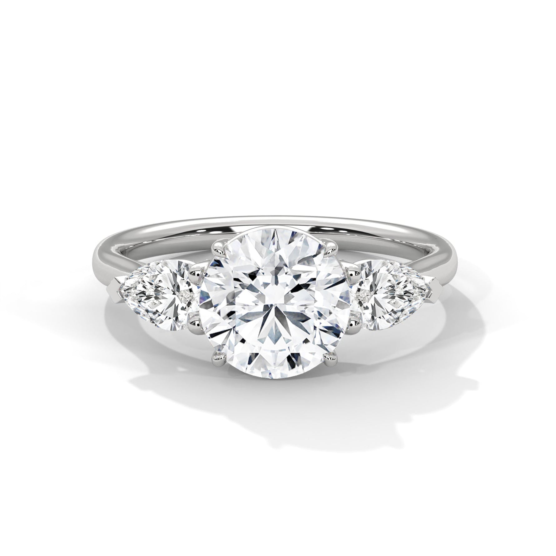 Diamond ring on a white background 