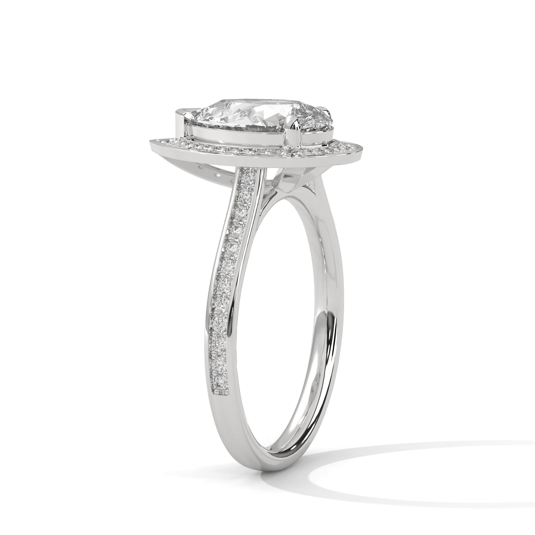 Diamond ring on a white background 