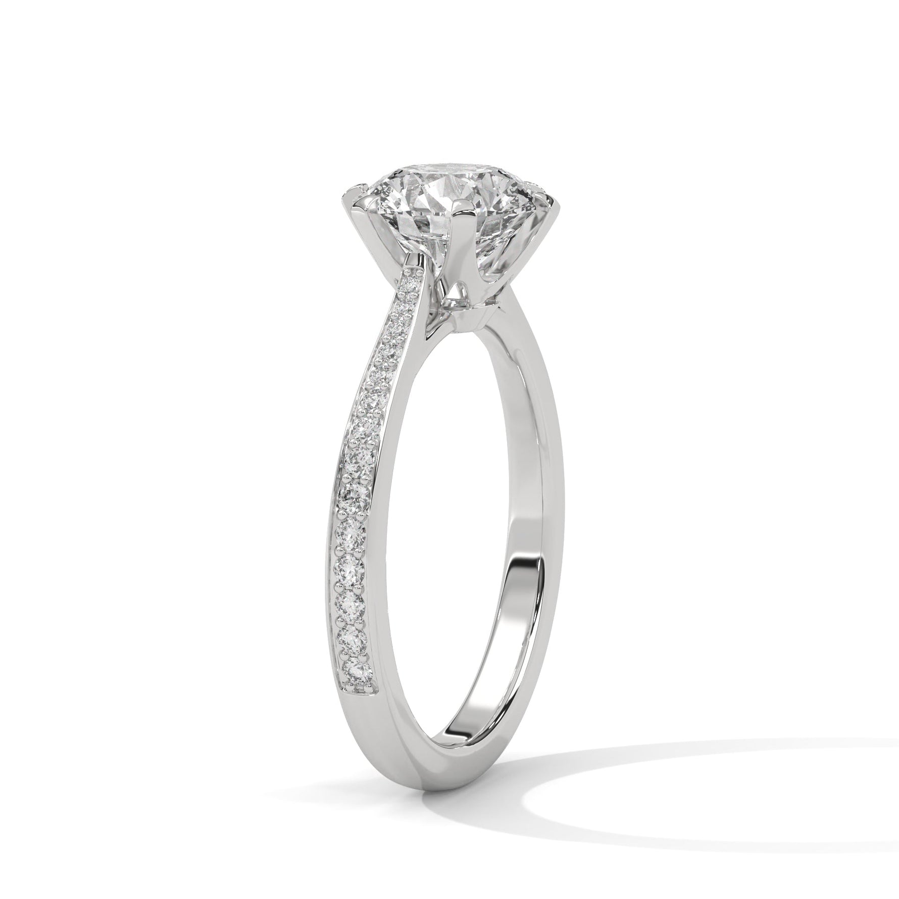 Diamond ring on a white background 