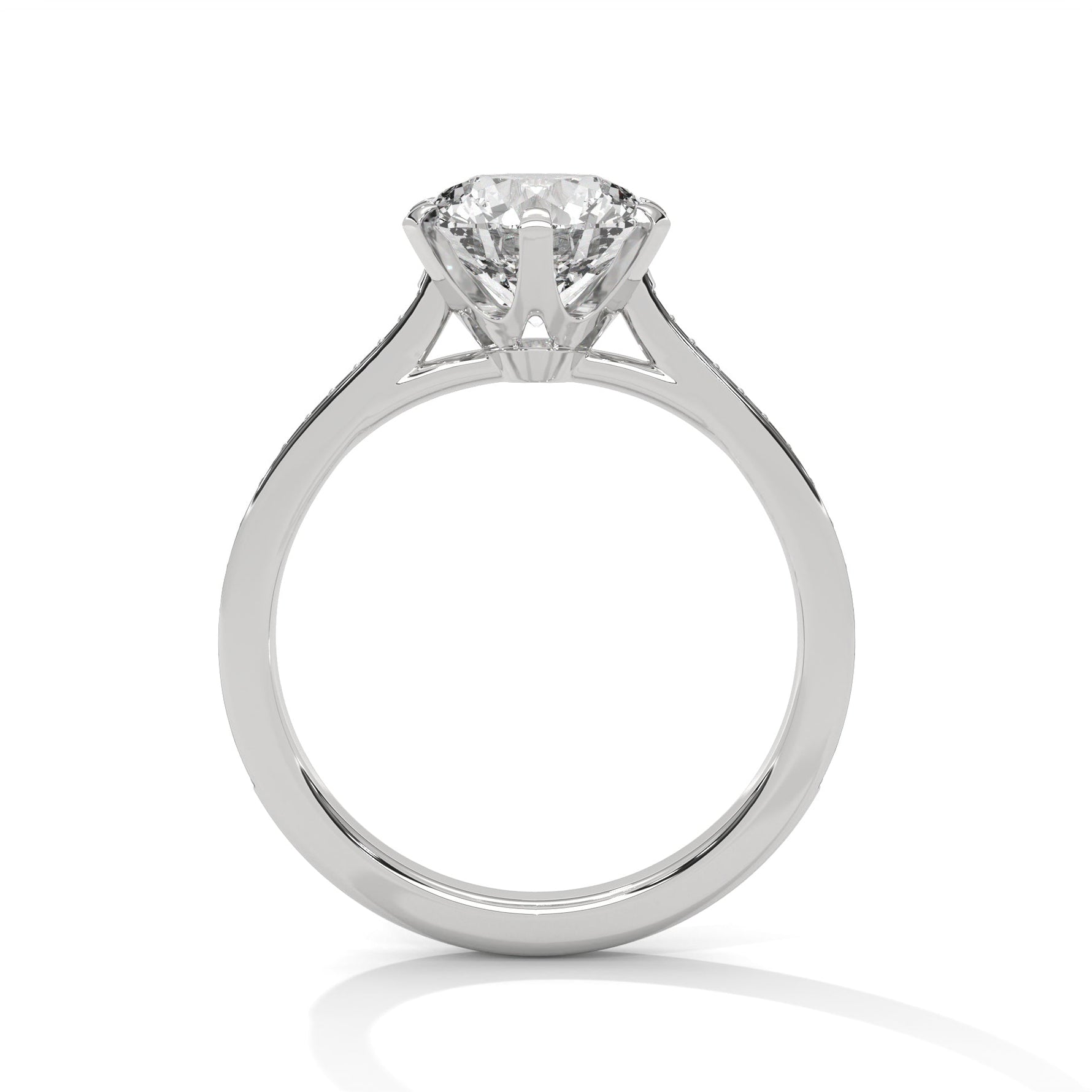 Diamond ring on a white background 