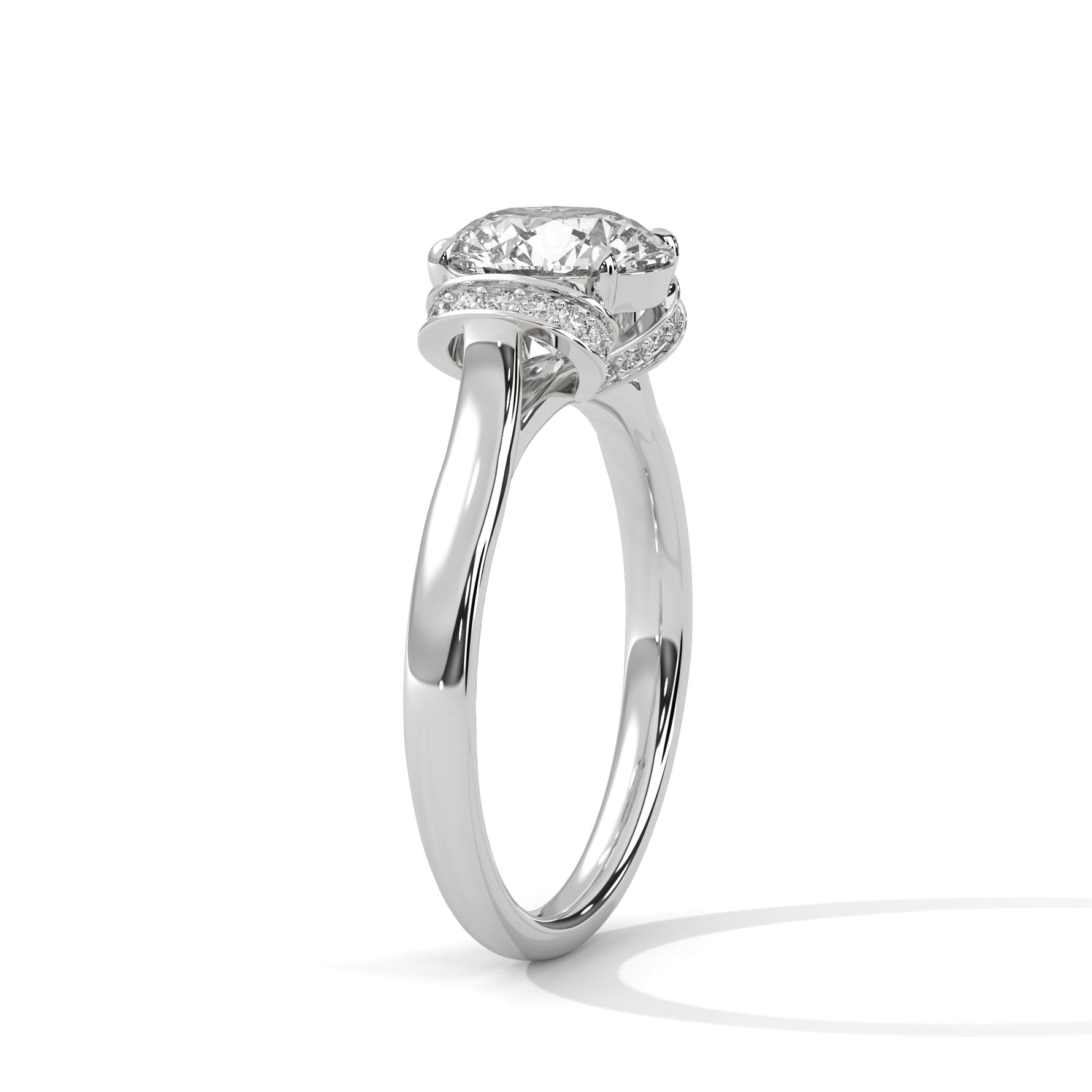 Diamond ring on a white background 