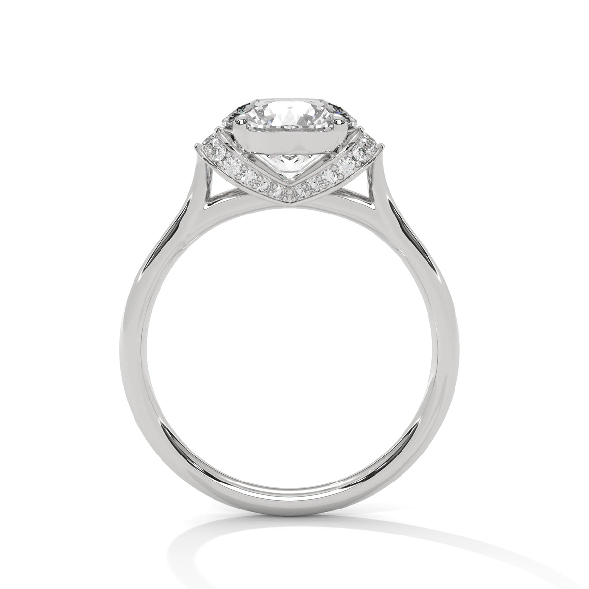 Diamond ring on a white background 
