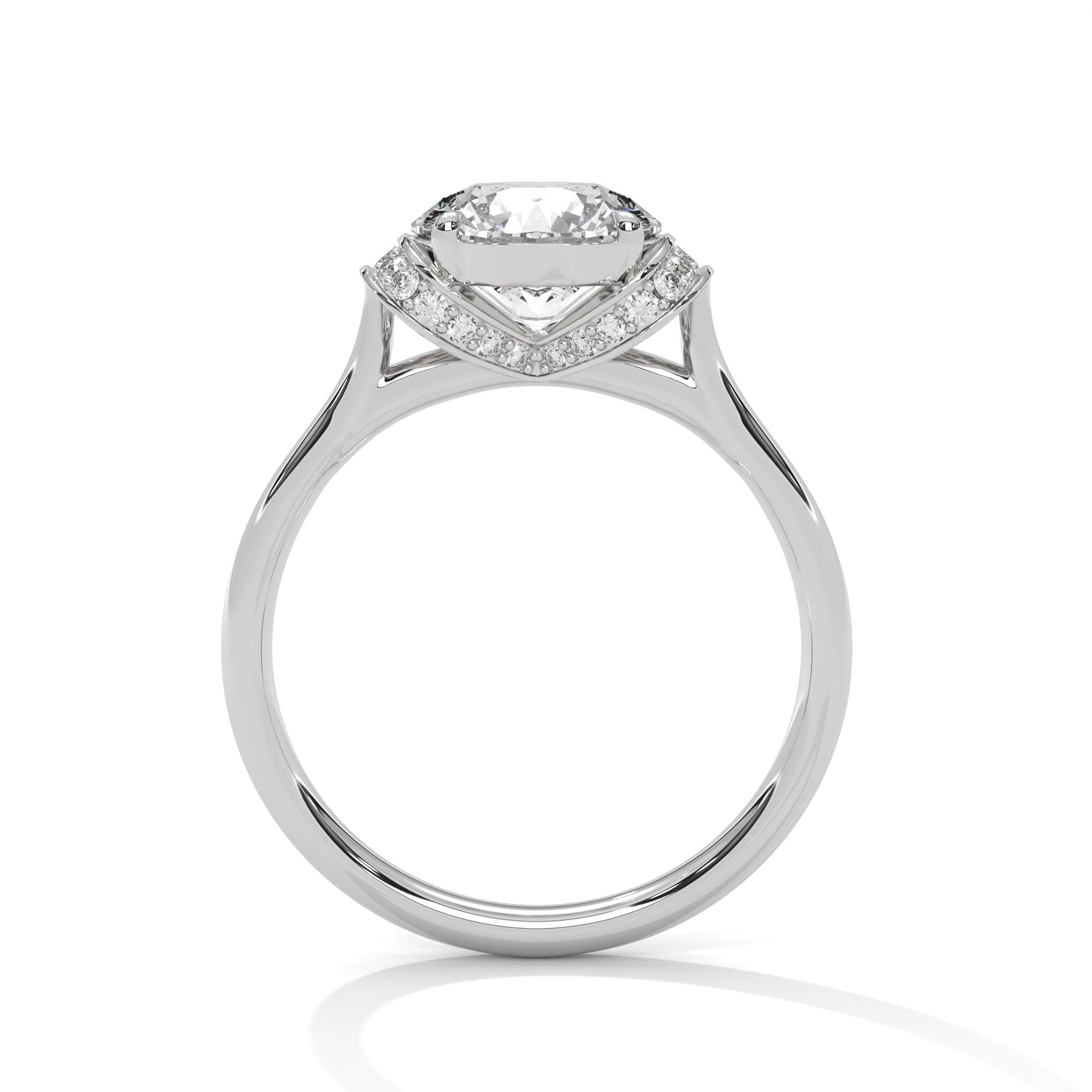 Diamond ring on a white background 