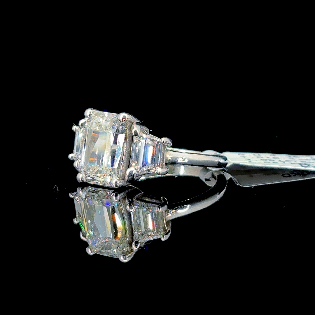 1.87 Carat Ashoka Lab Diamond White Gold 2.67 Gram 14 Karat Engagement Ring - Size: 6
