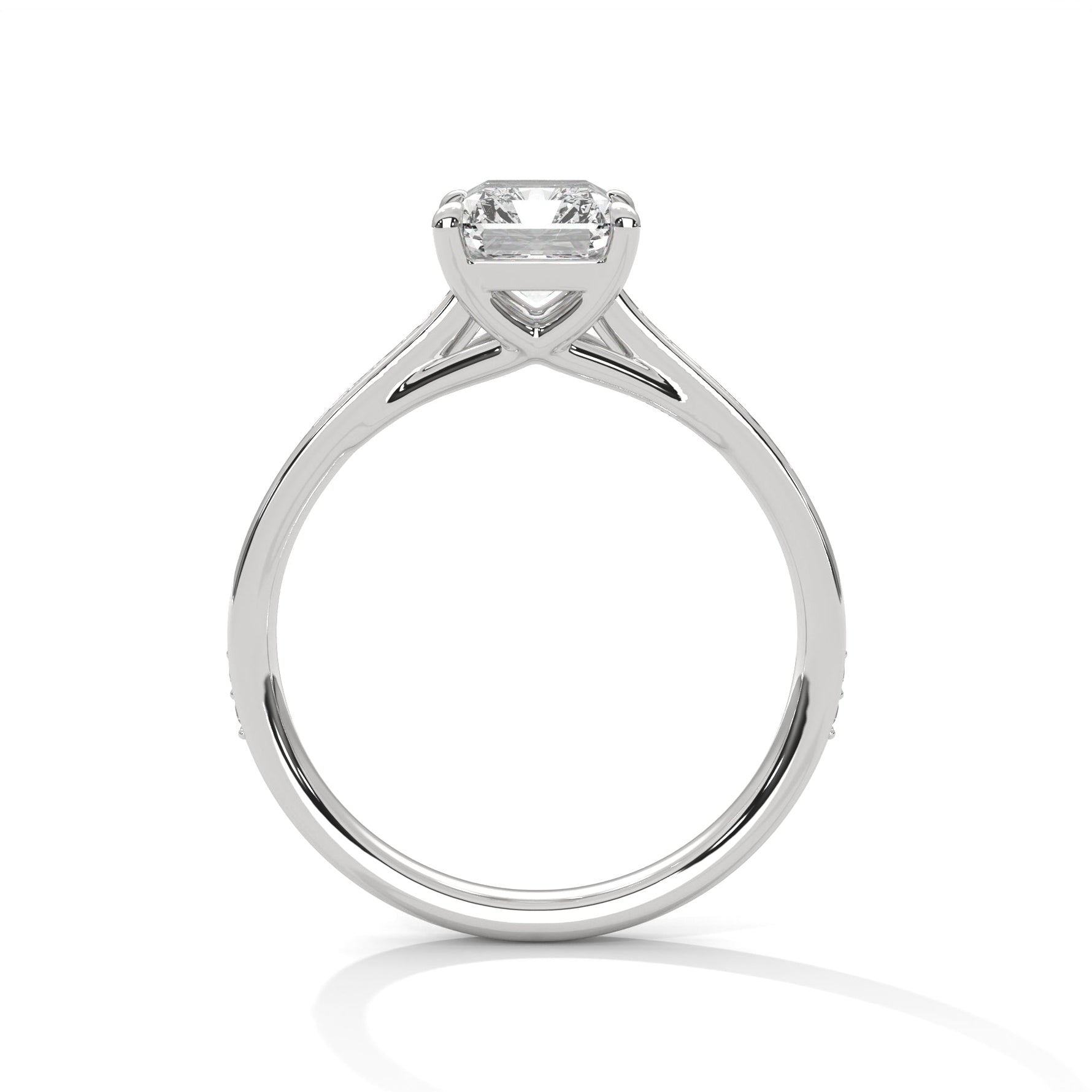 Diamond ring on a white background 