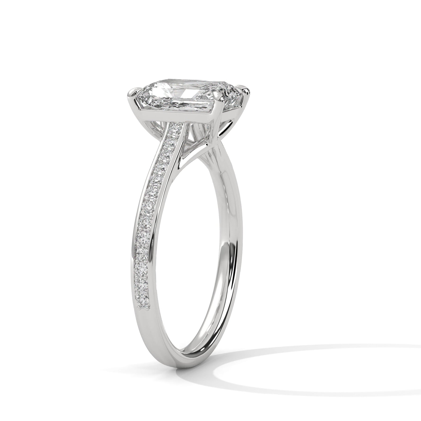 Diamond ring on a white background 