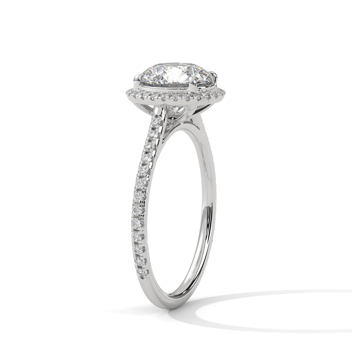 Diamond ring on a white background 