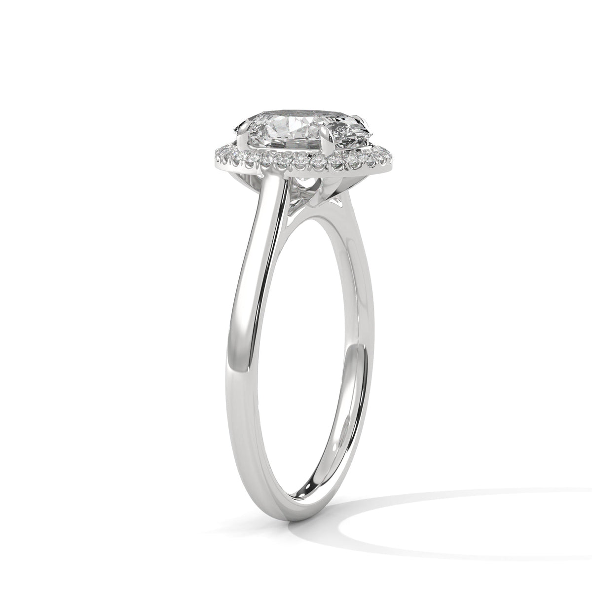 Diamond ring on a white background 