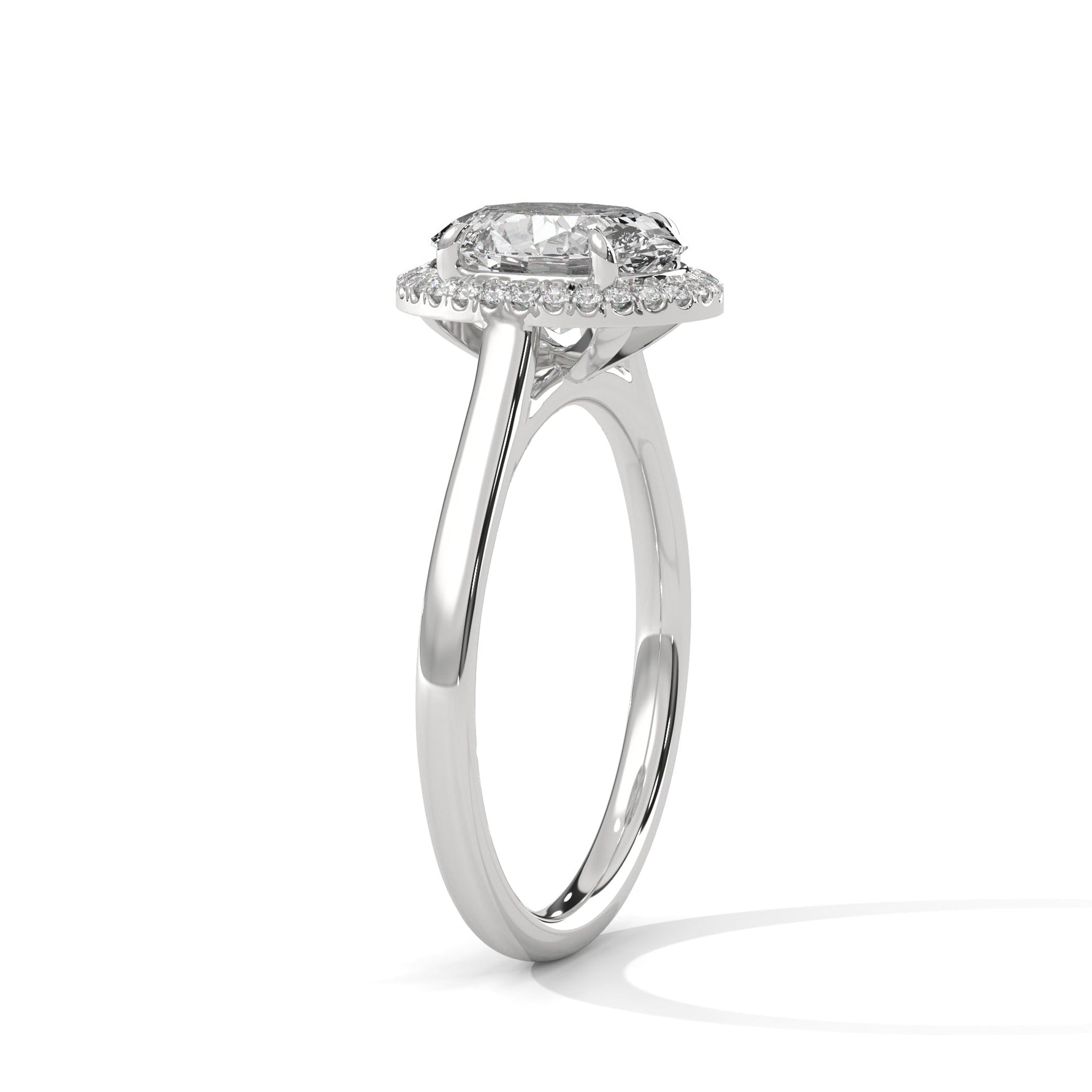 Diamond ring on a white background 