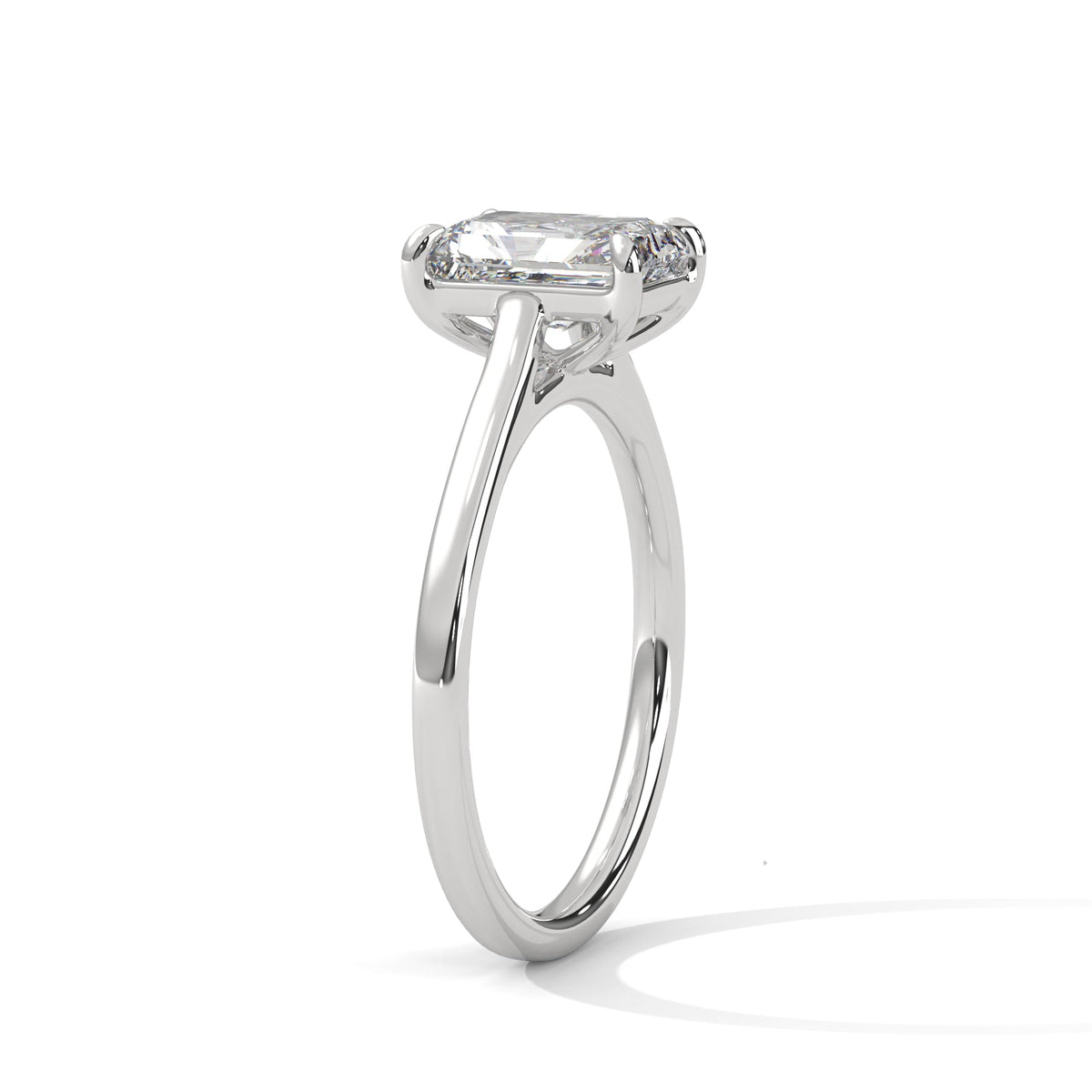 Diamond ring on a white background 