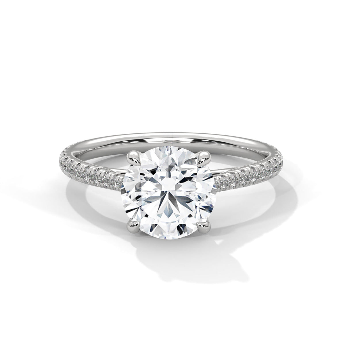 Diamond ring on a white background 