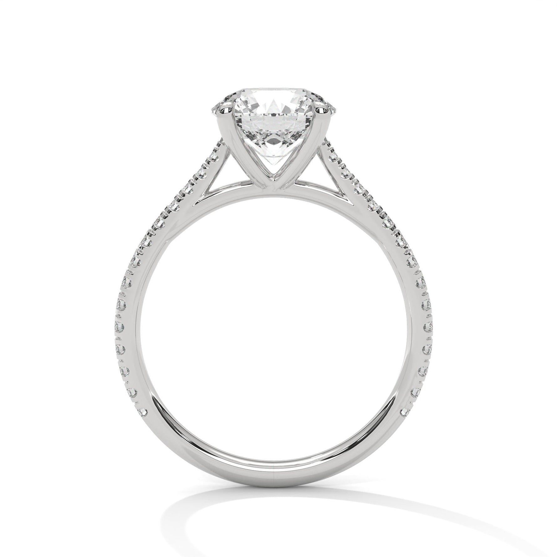 Diamond ring on a white background 