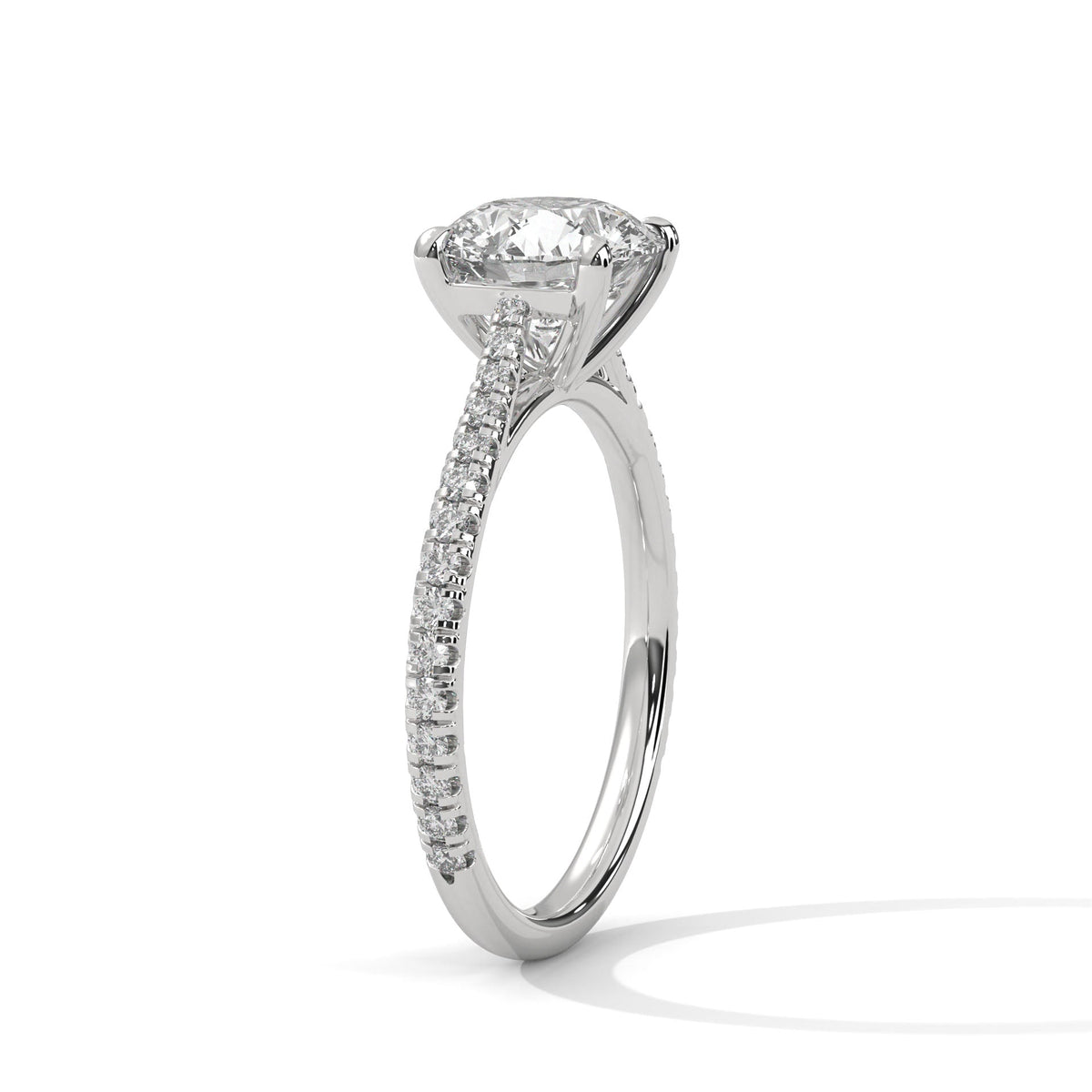 Diamond ring on a white background 