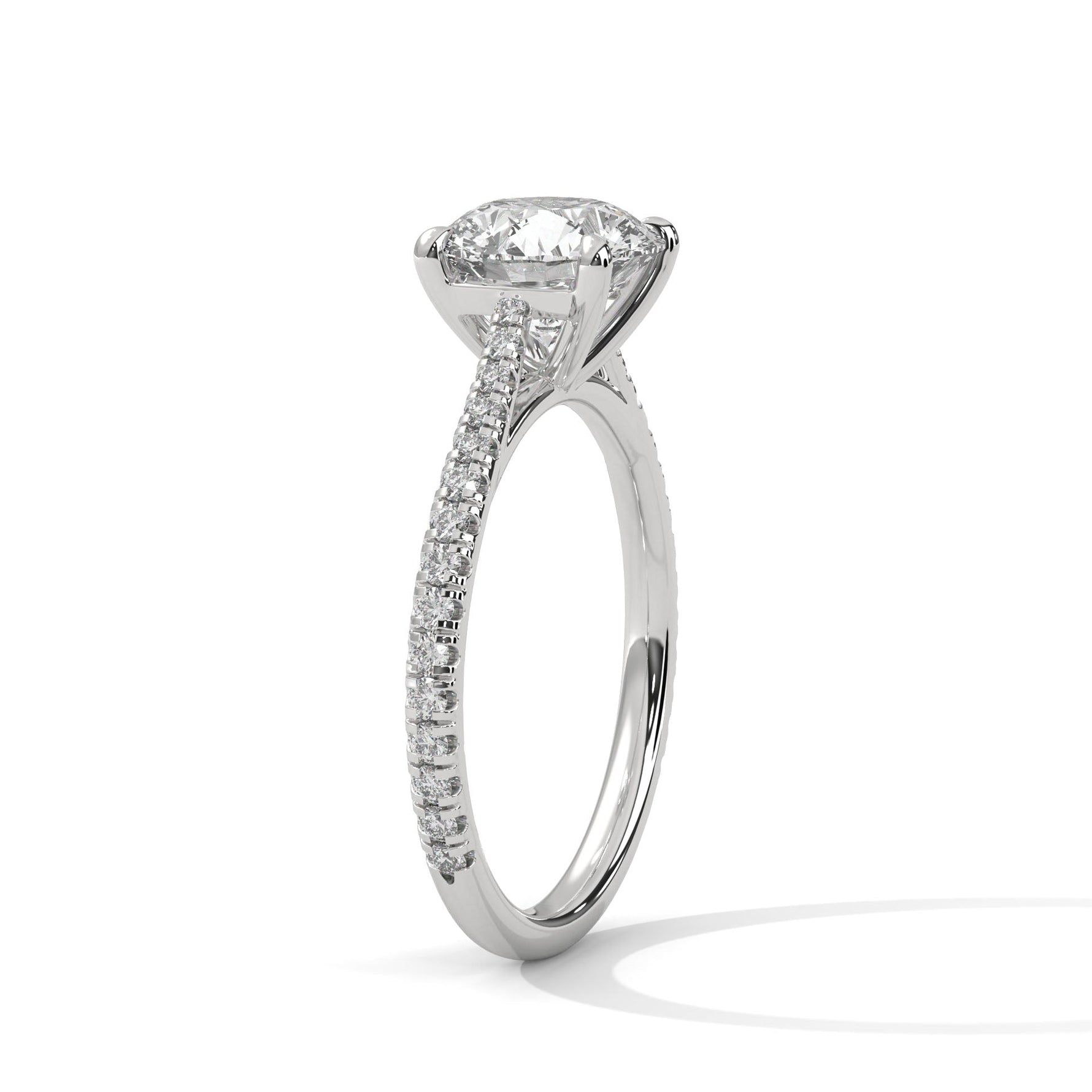 Diamond ring on a white background 