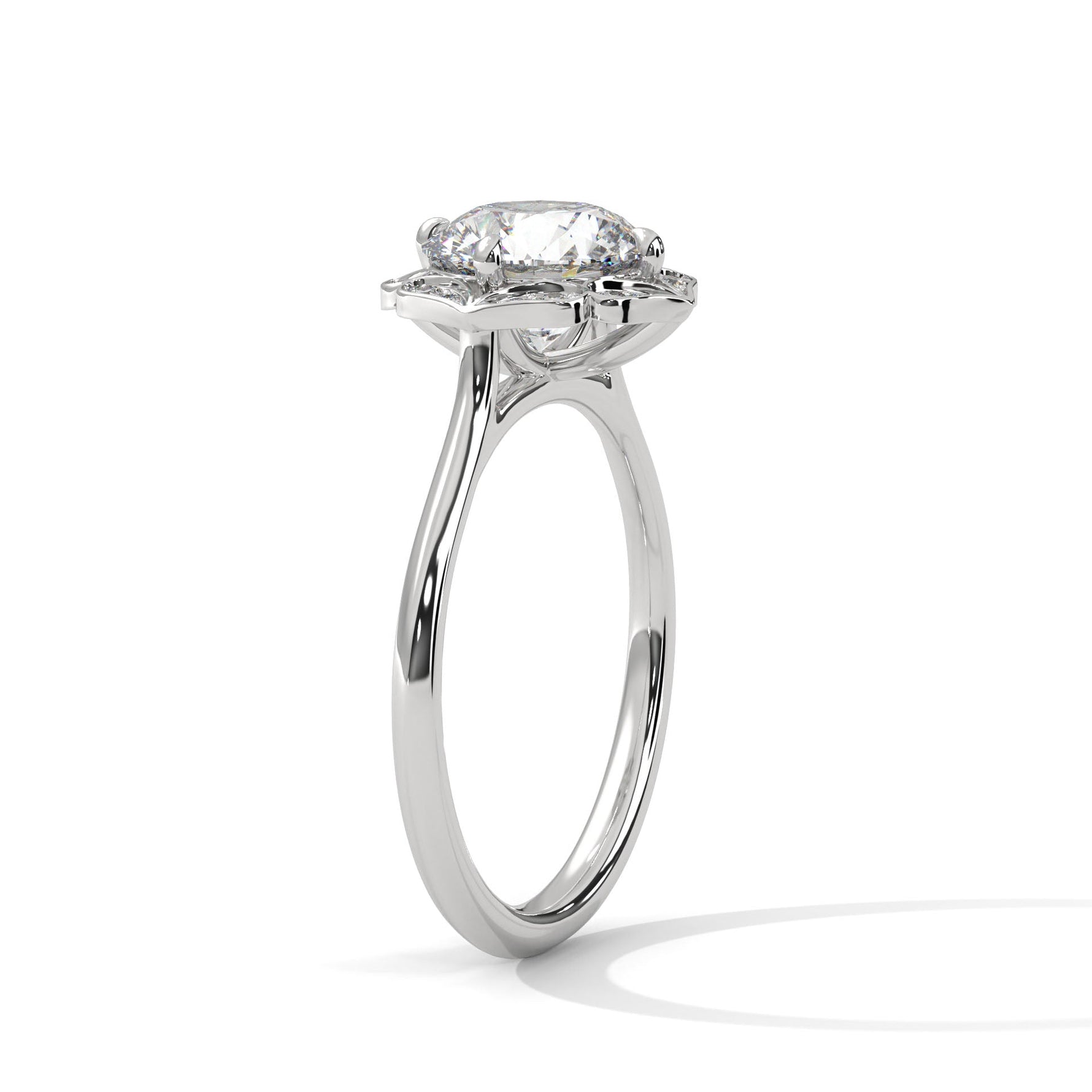 Diamond ring on a white background 