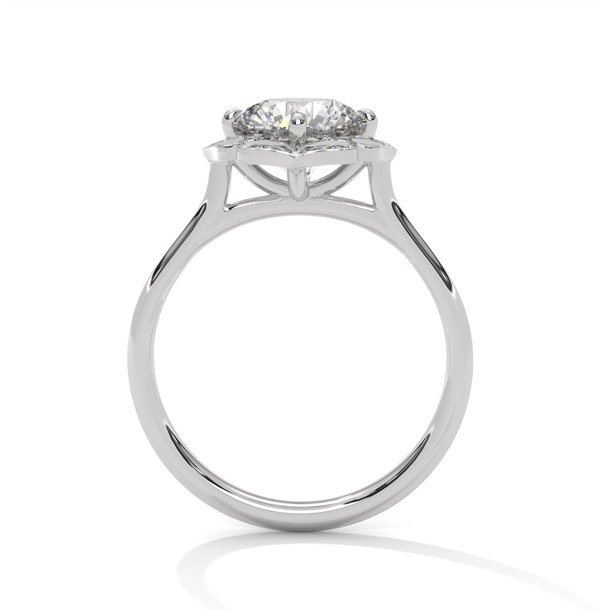 Diamond ring on a white background 