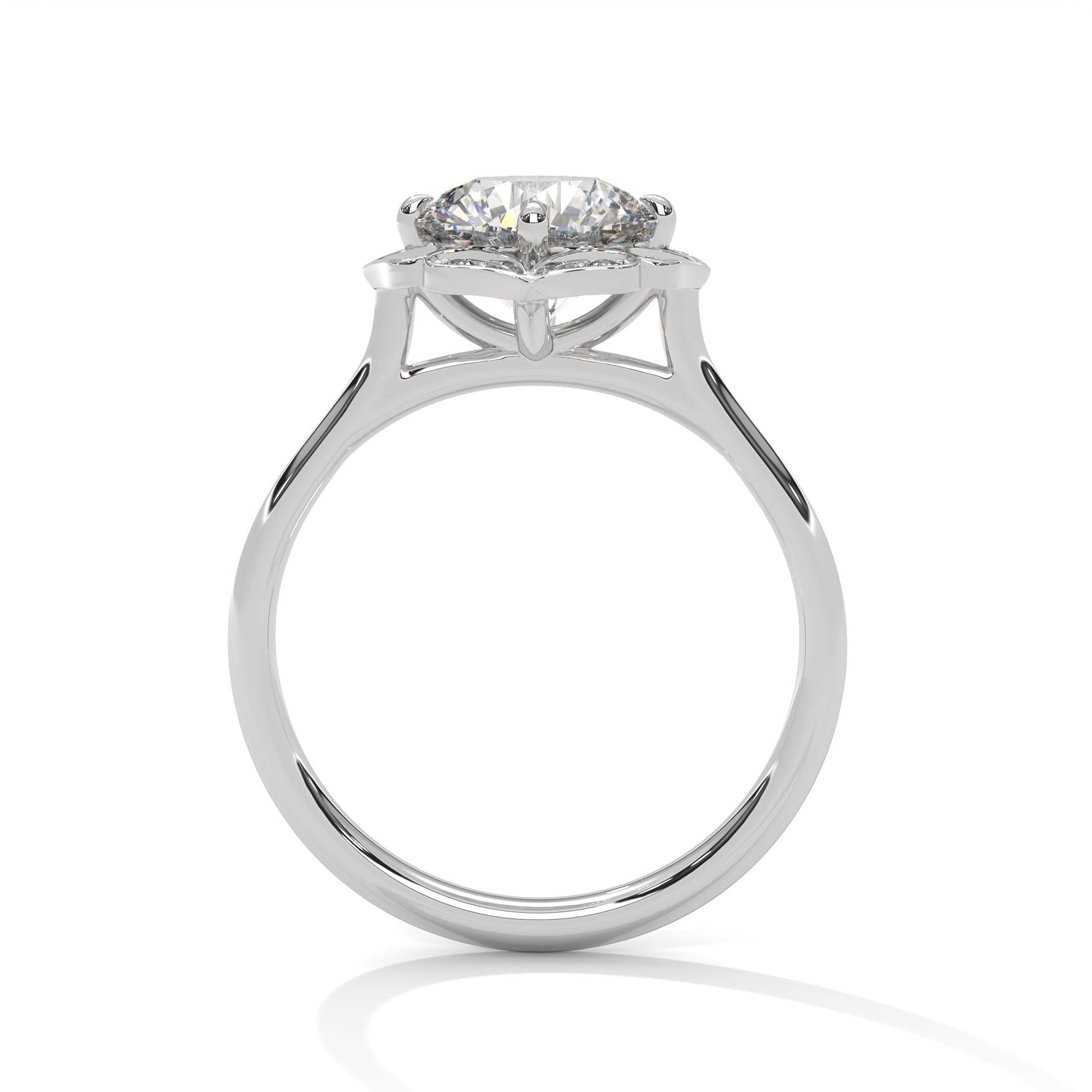Diamond ring on a white background 