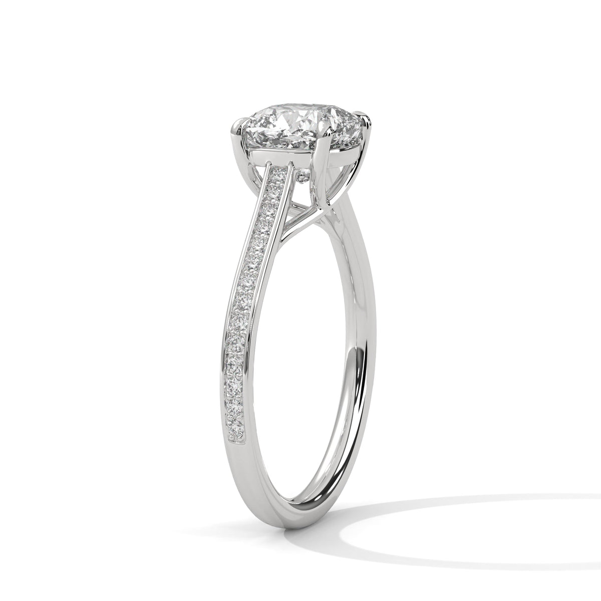 Diamond ring on a white background 