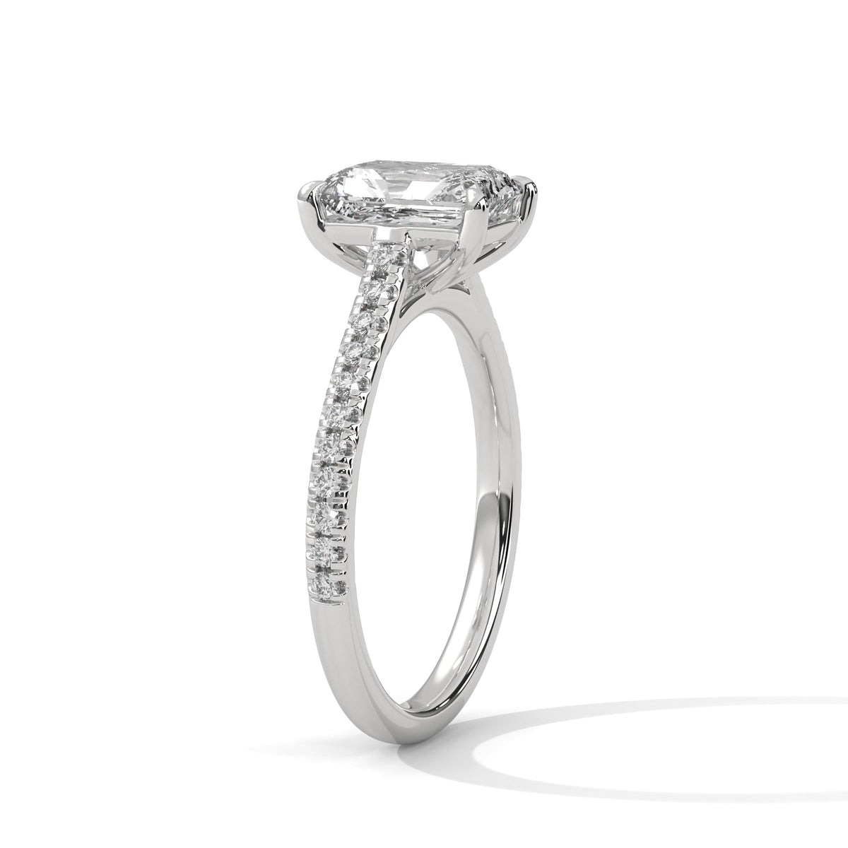 Diamond ring on a white background 