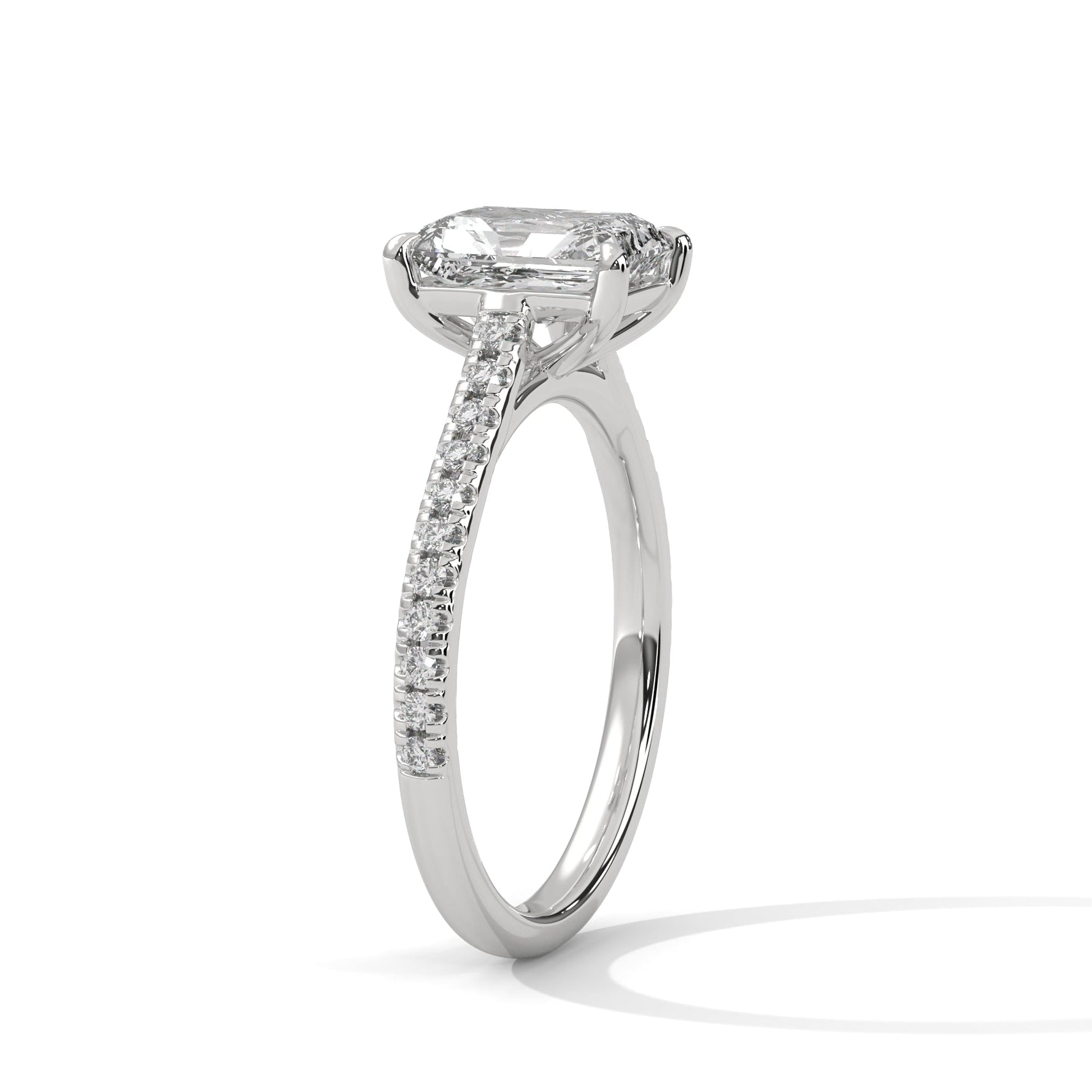 Diamond ring on a white background 