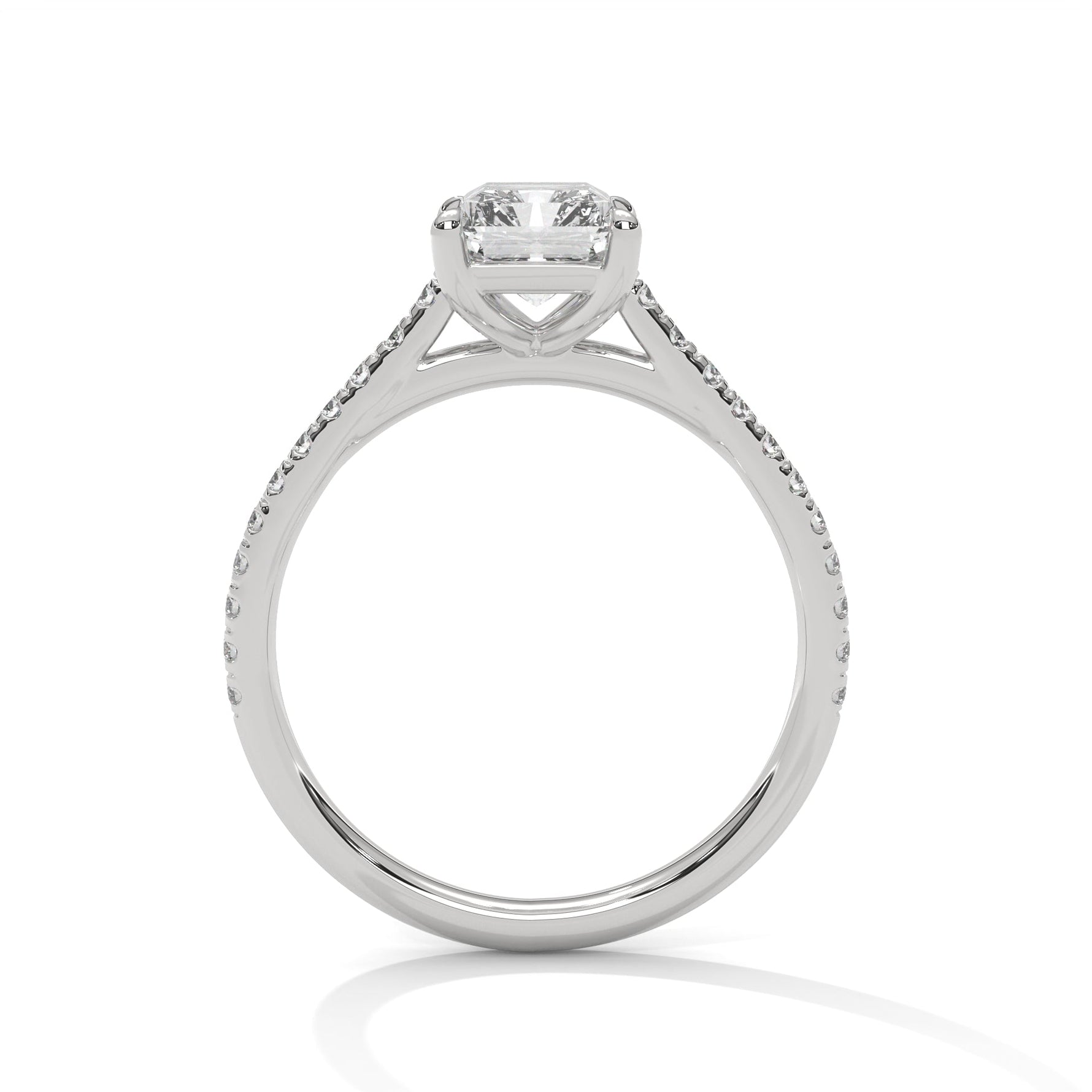 Diamond ring on a white background 