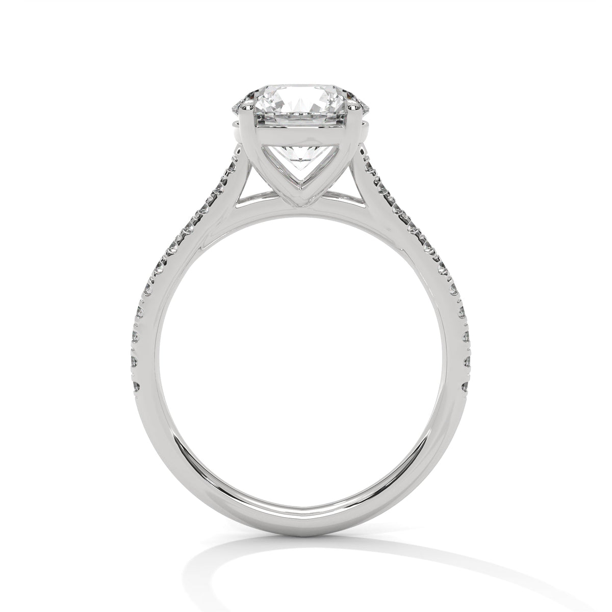 Diamond ring on a white background 