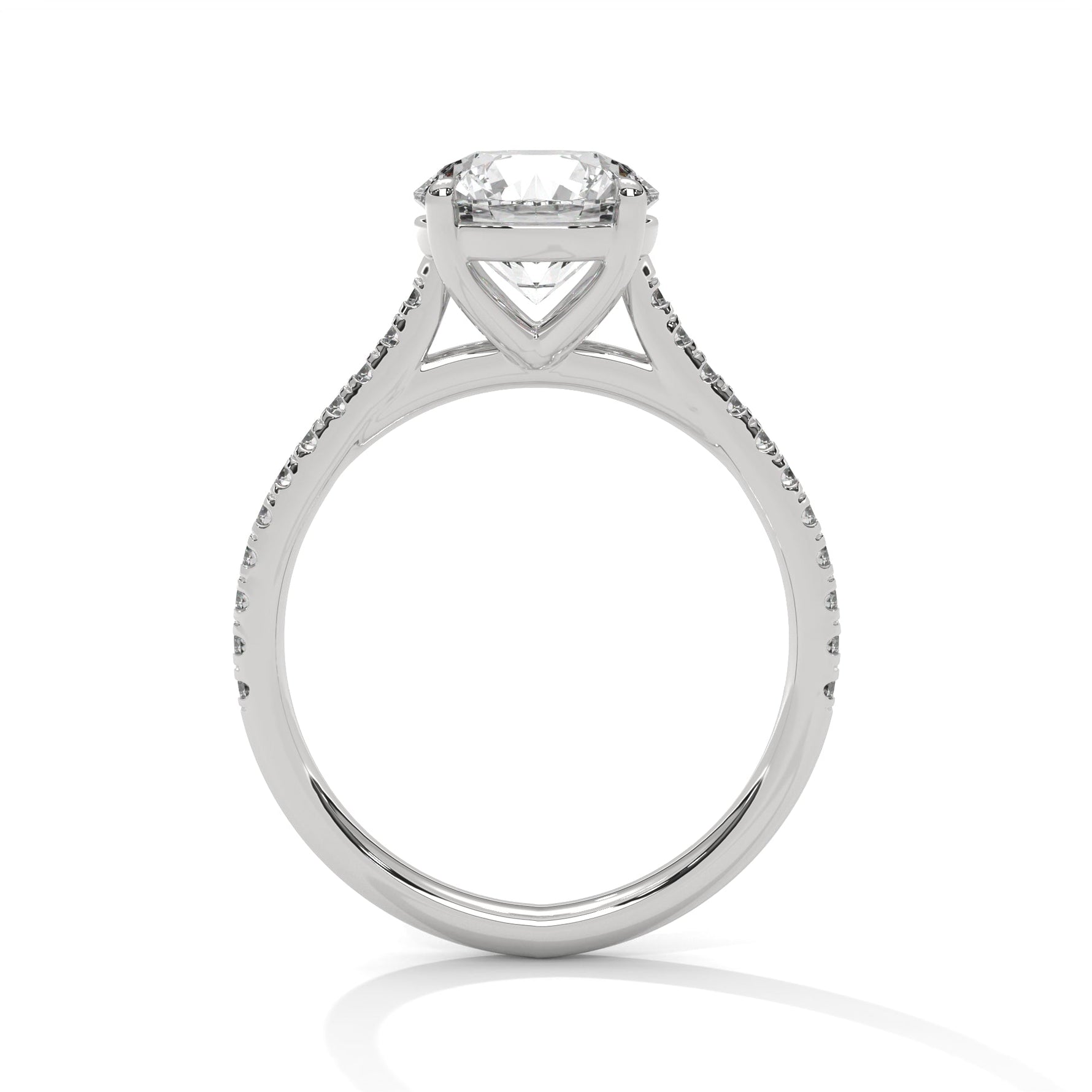 Diamond ring on a white background 