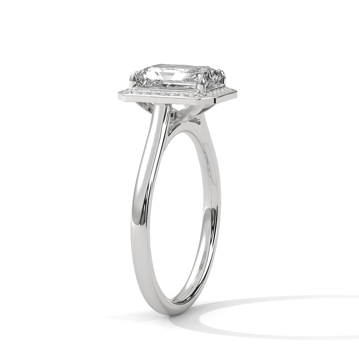 Diamond ring on a white background 