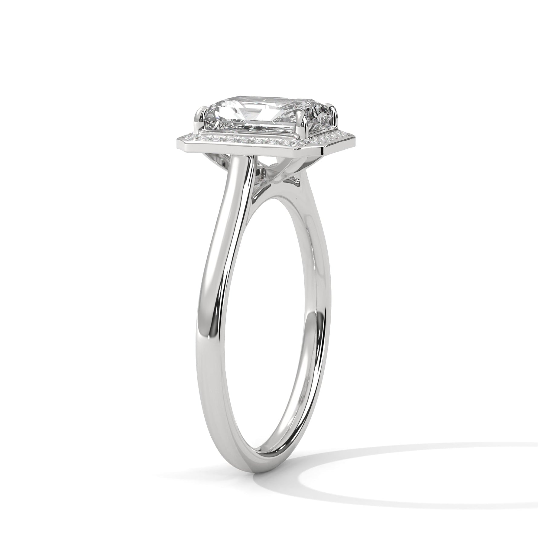 Diamond ring on a white background 