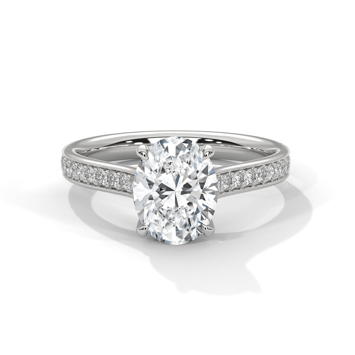 Diamond ring on a white background 