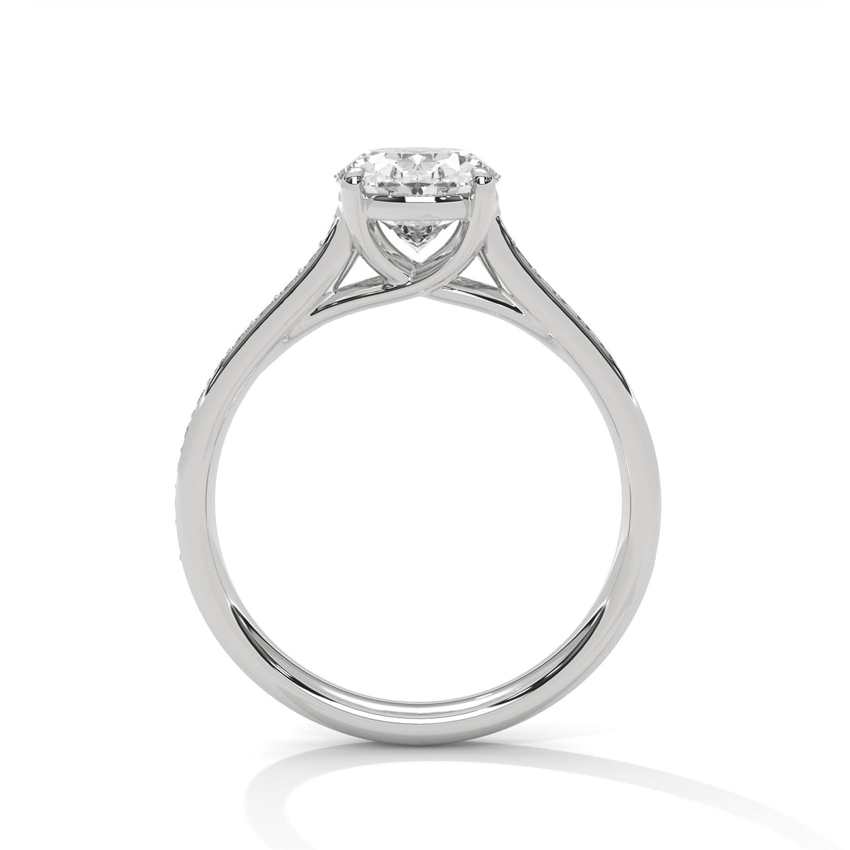 Diamond ring on a white background 