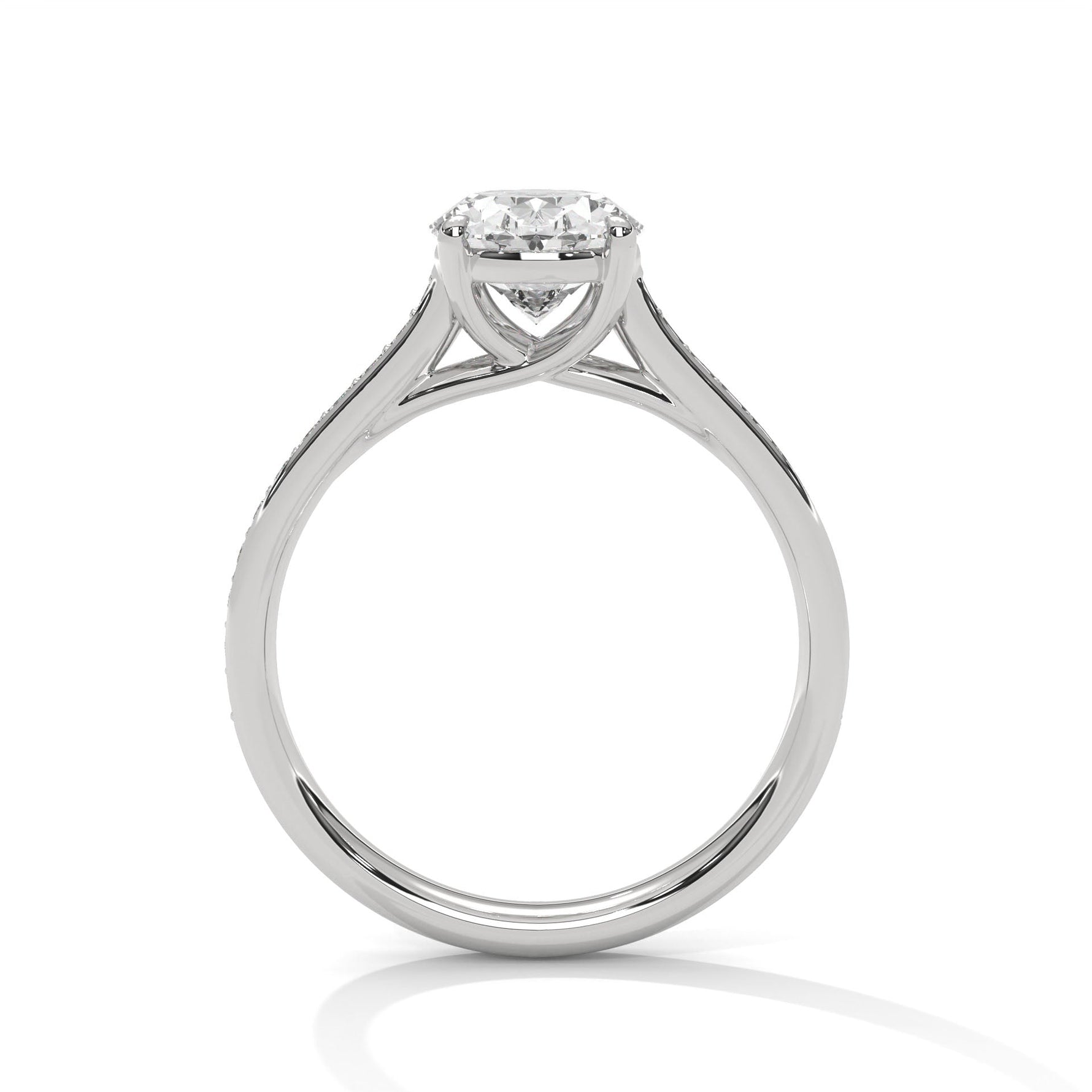 Diamond ring on a white background 