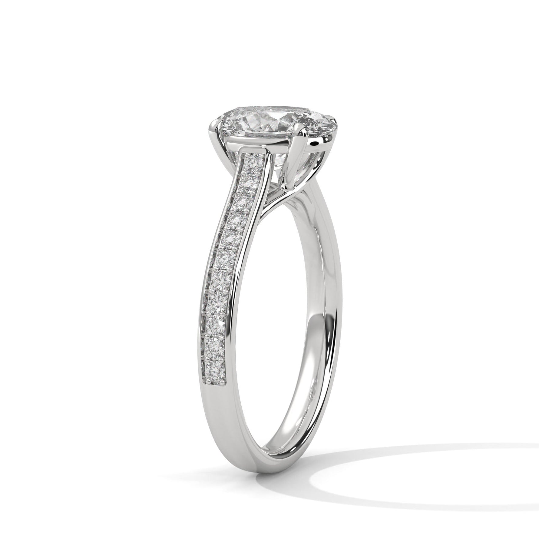 Diamond ring on a white background 