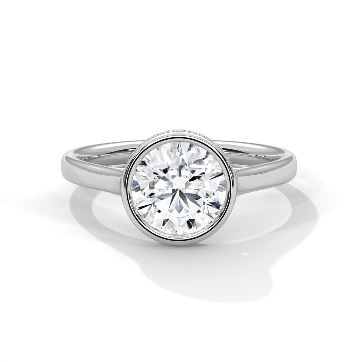 Diamond ring on a white background 