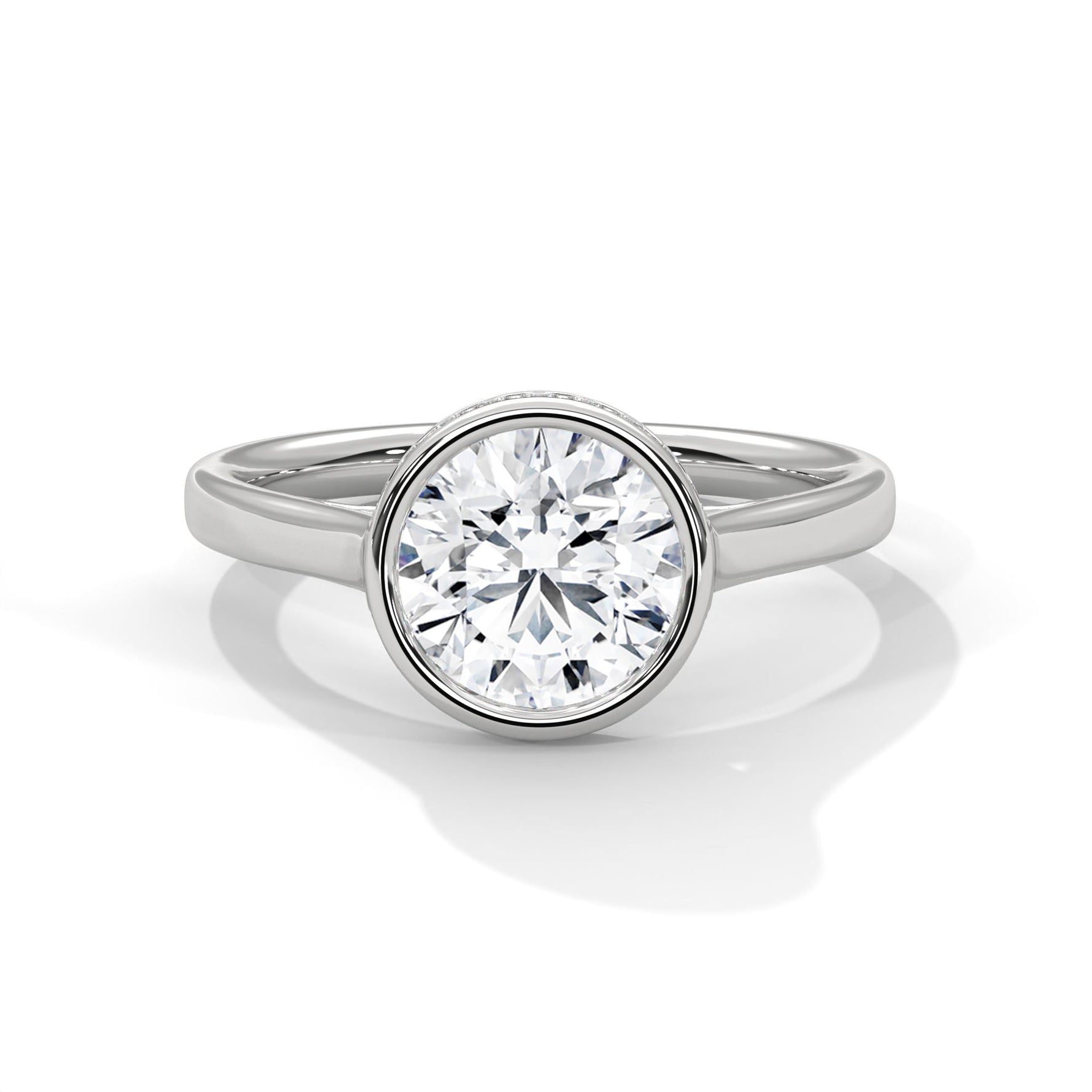 Diamond ring on a white background 